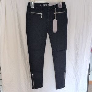 Women's Dark Navy Jeans with Zipper Details